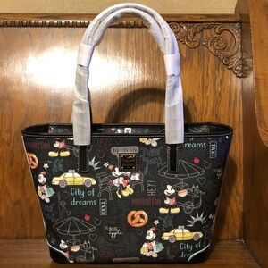 NWT-Dooney & Bourke-Disney-Mickey & Minnie Mouse-New York-Tote Bag-Black-$248